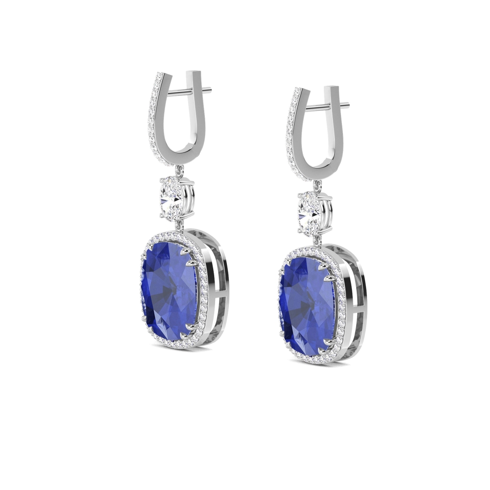 Color Diamond Drop Earrings