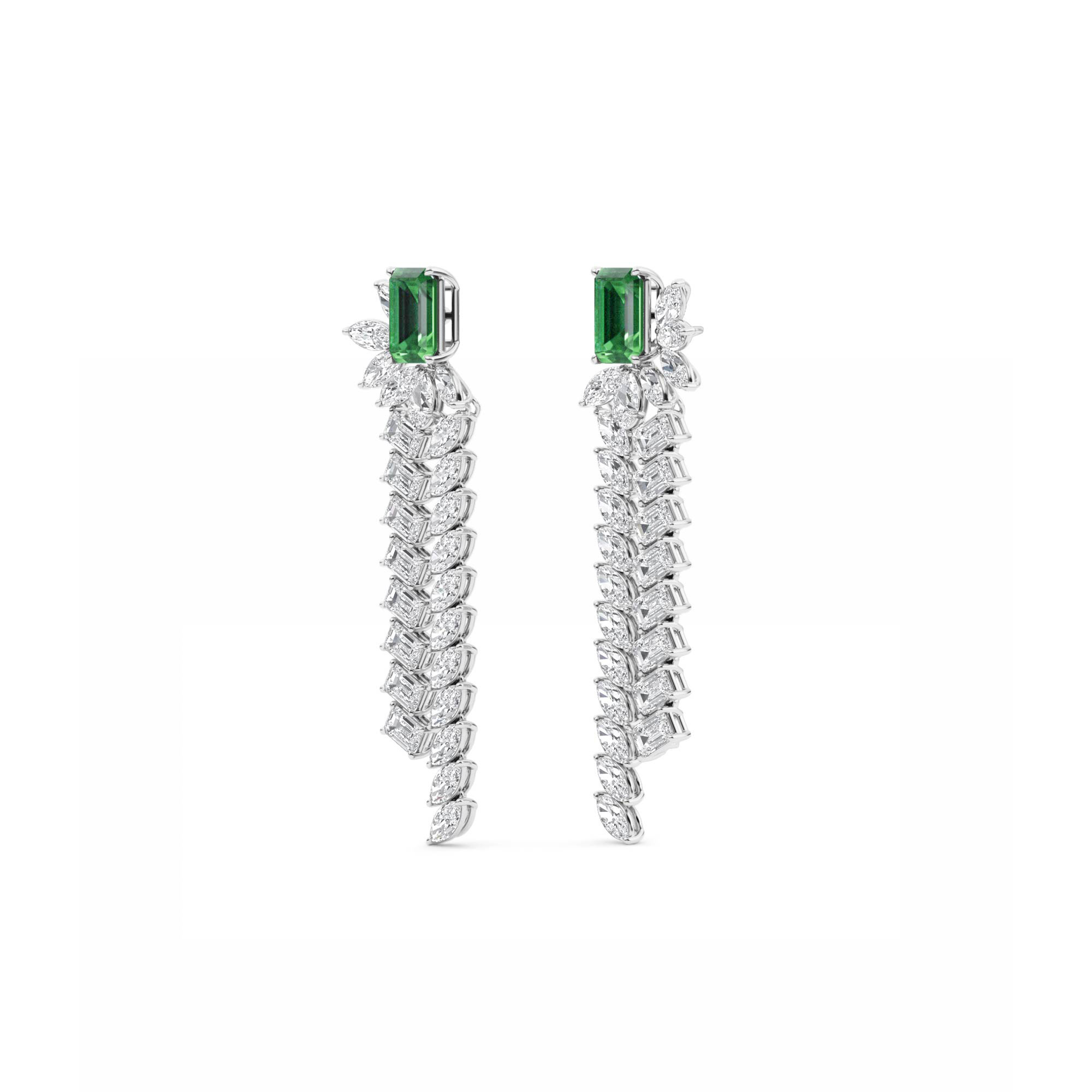 Geen Emerald Diamond Dangle Earrings