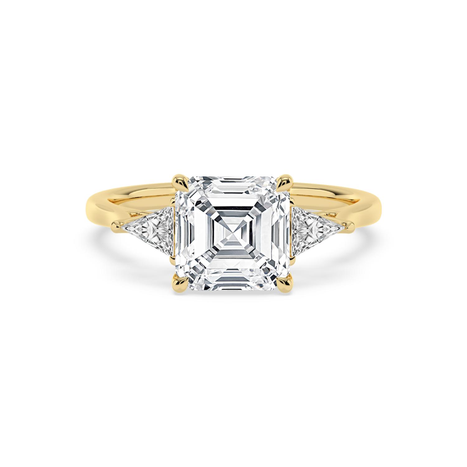 3.46ctw Asscher Three Stone Lab-Grown Diamond Engagement Ring