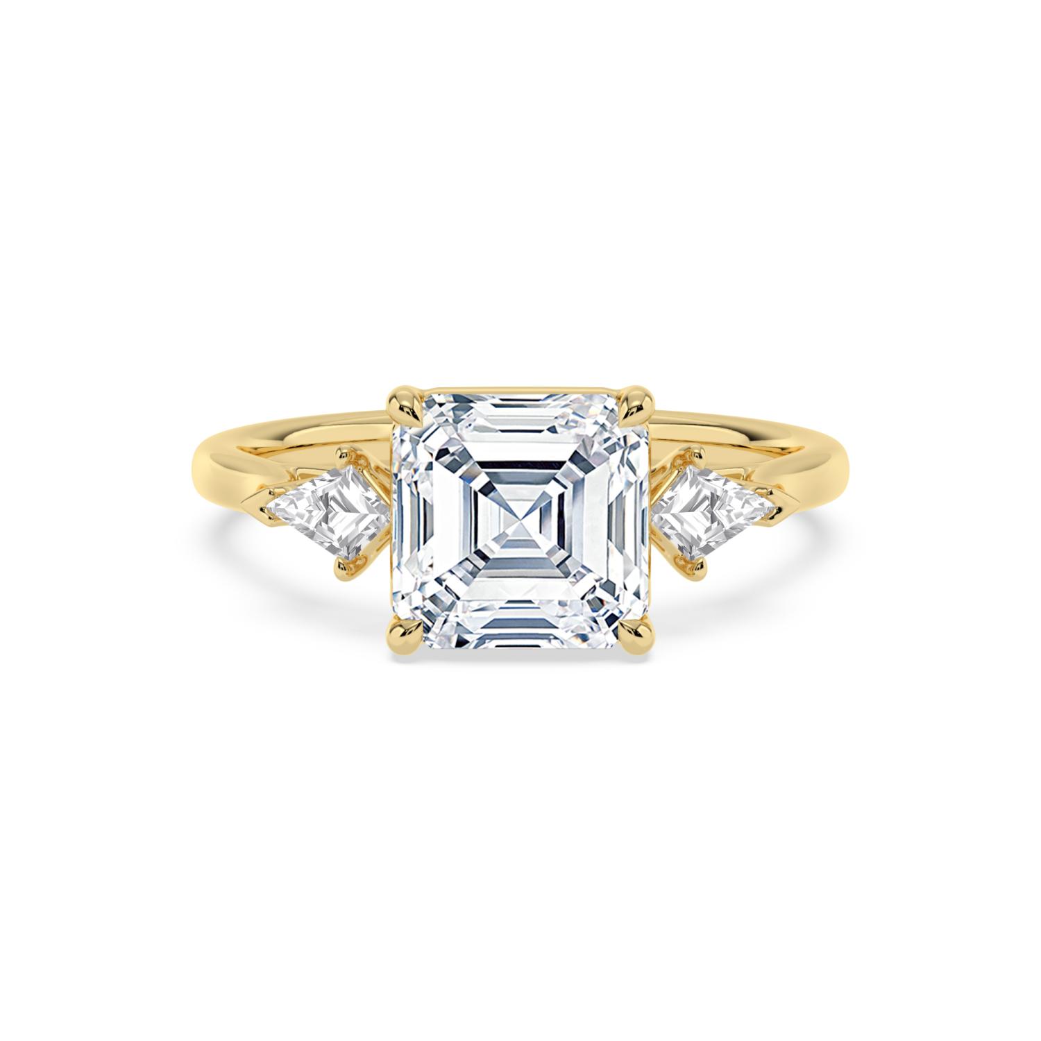 3.33ctw Asscher Three Stone Lab-Grown Diamond Engagement Ring