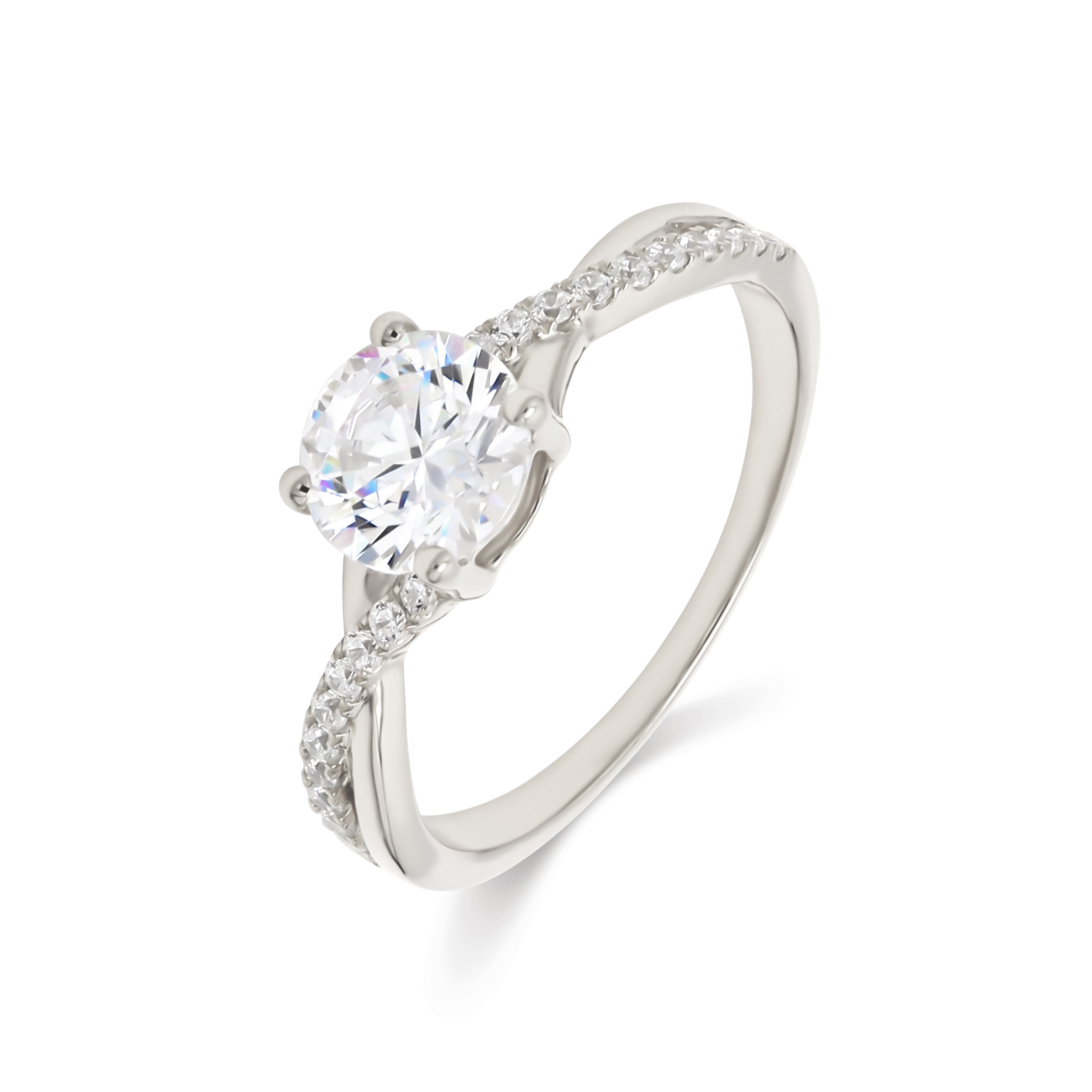 Round Diamond Twist Pavé Ring