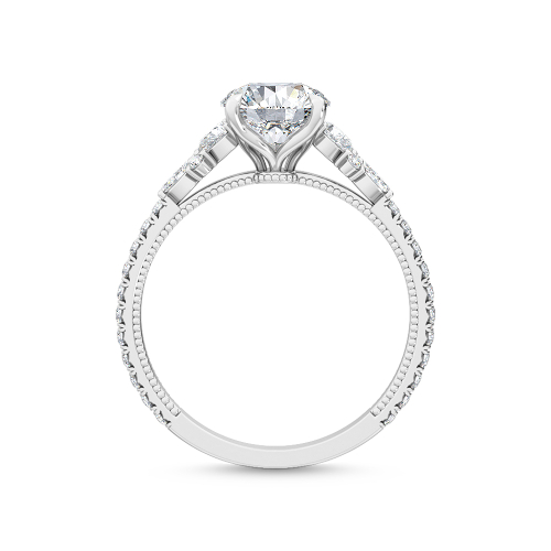 Round Diamond Accent Engagement Ring