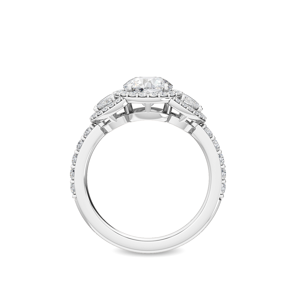Trinity Diamond Halo Ring