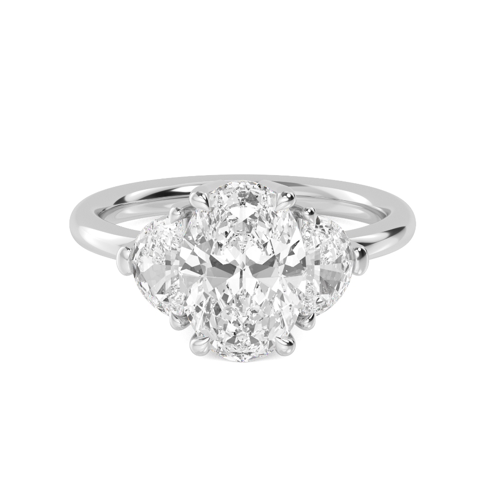 3.54ctw Oval Three Stone Lab-Grown Diamond Engagement Ring
