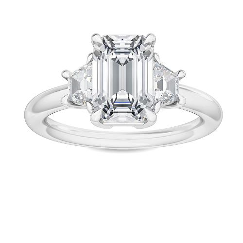 3.91ctw Emerald Three Stone Lab-Grown Diamond Engagement Ring