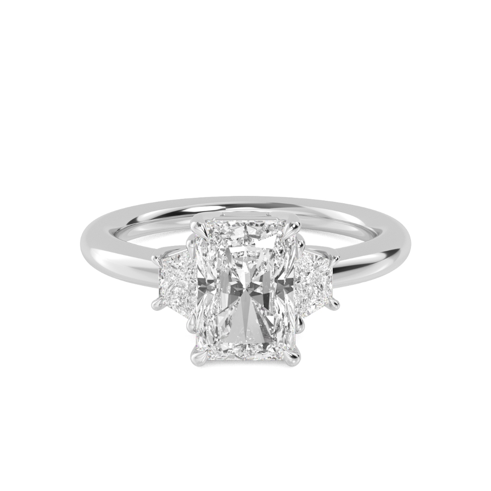 4.04ctw Radiant Three Stone Lab-Grown Diamond Engagement Ring