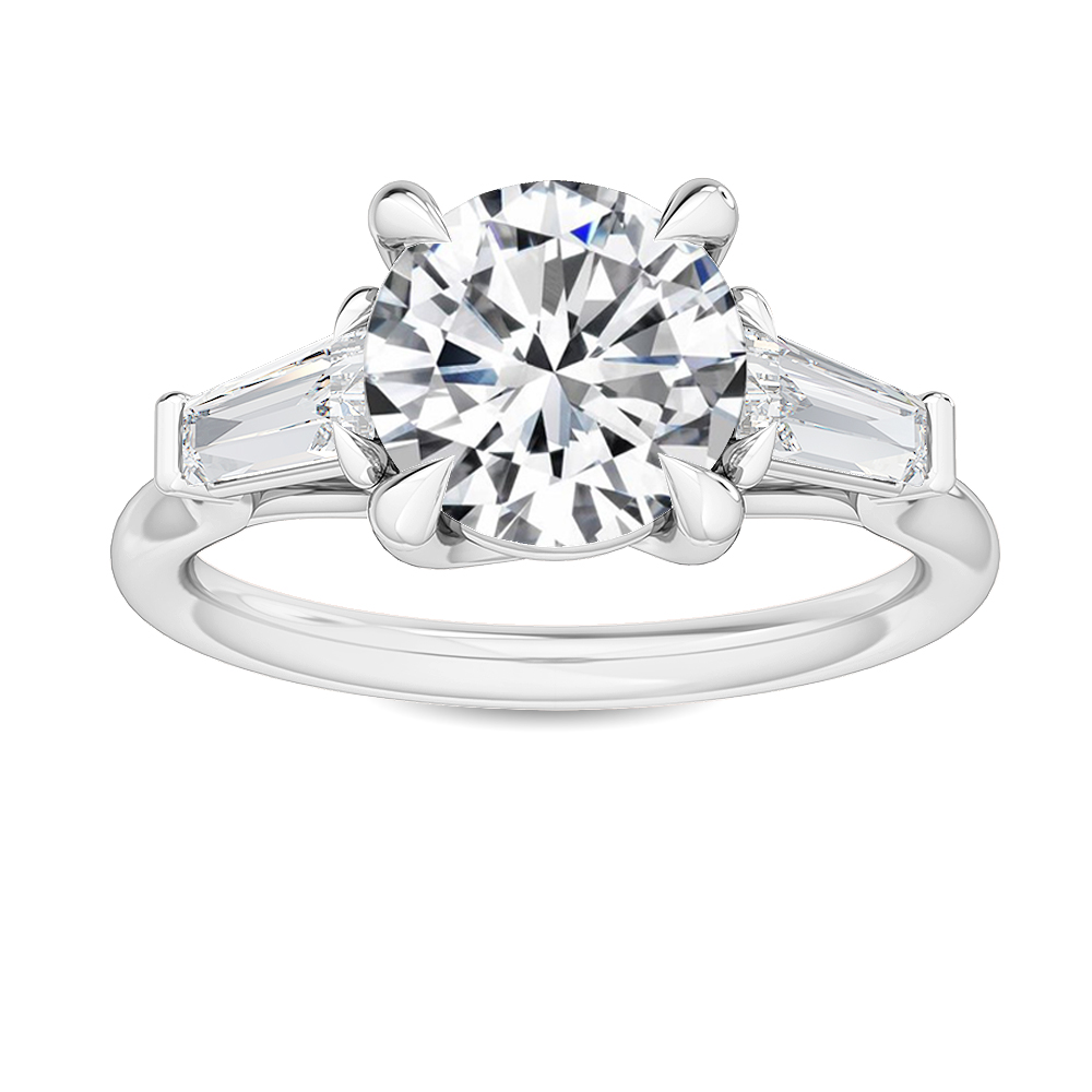3.66ctw Round Three Stone Lab-Grown Diamond Engagement Ring