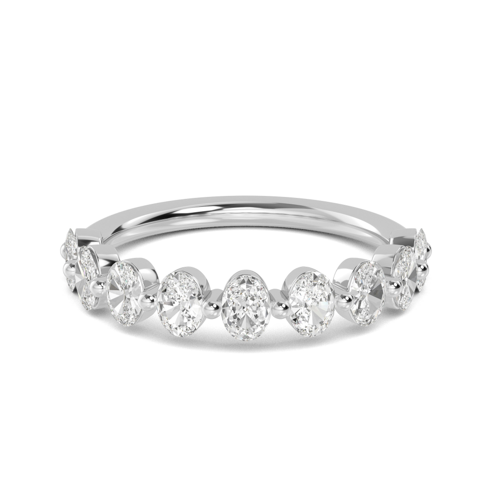 Oval Diamond Half Eternity Band
