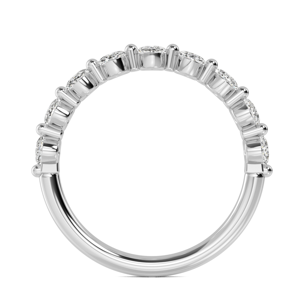 Oval Diamond Half Eternity Band