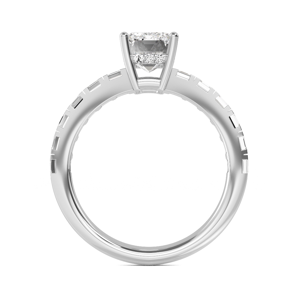 Emerald Diamond Hidden Halo Pavé Ring