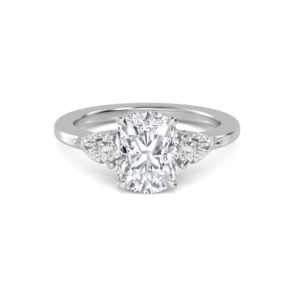 2.4ctw Cushion Three Stone Lab-Grown Diamond Engagement Ring