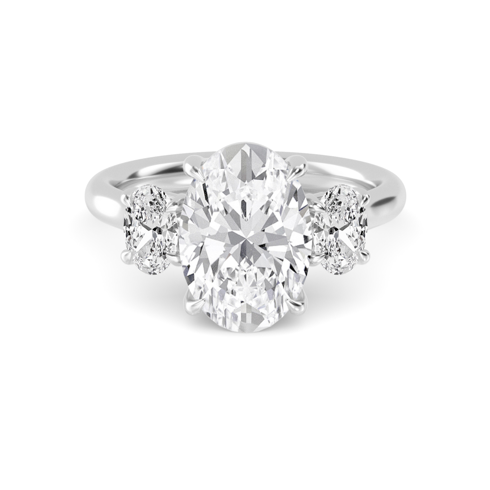 3.7ctw Oval Three Stone Lab-Grown Diamond Engagement Ring