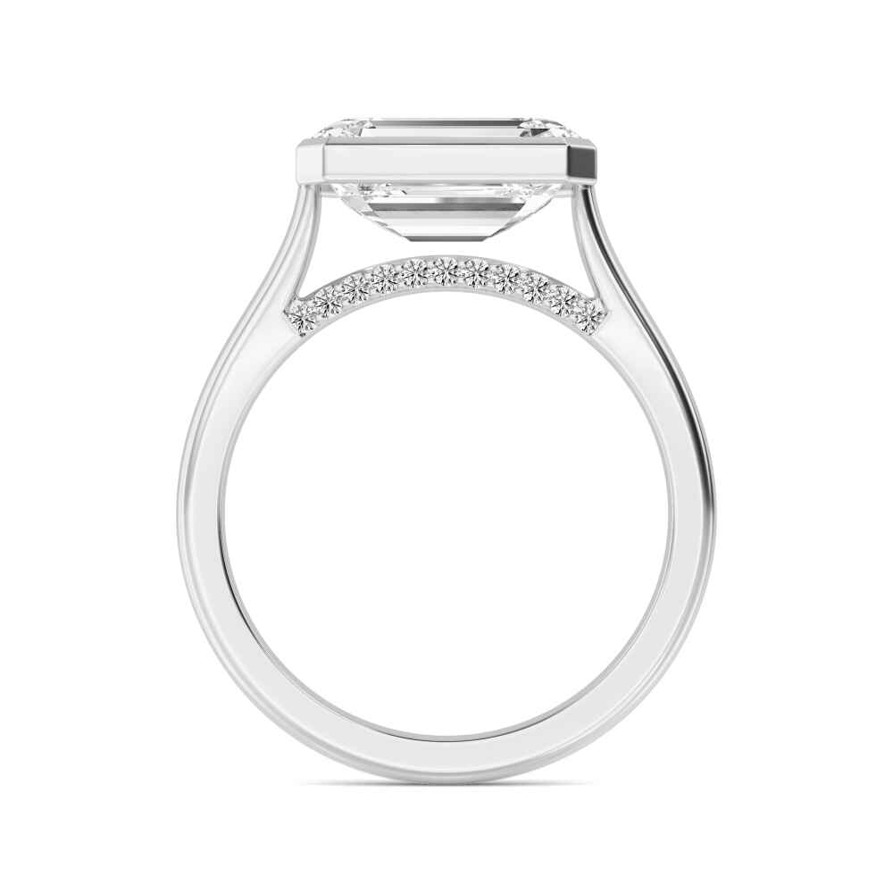 Emerald-Cut Bezel Diamond Ring