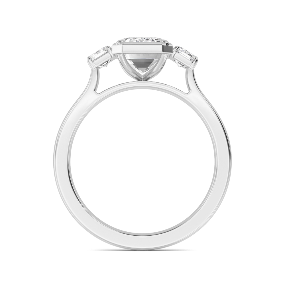 Emerald-Cut Three-Stone Diamond Ring