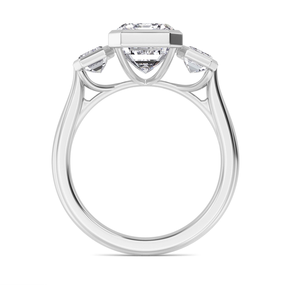 Emerald Diamond Three Stone Ring