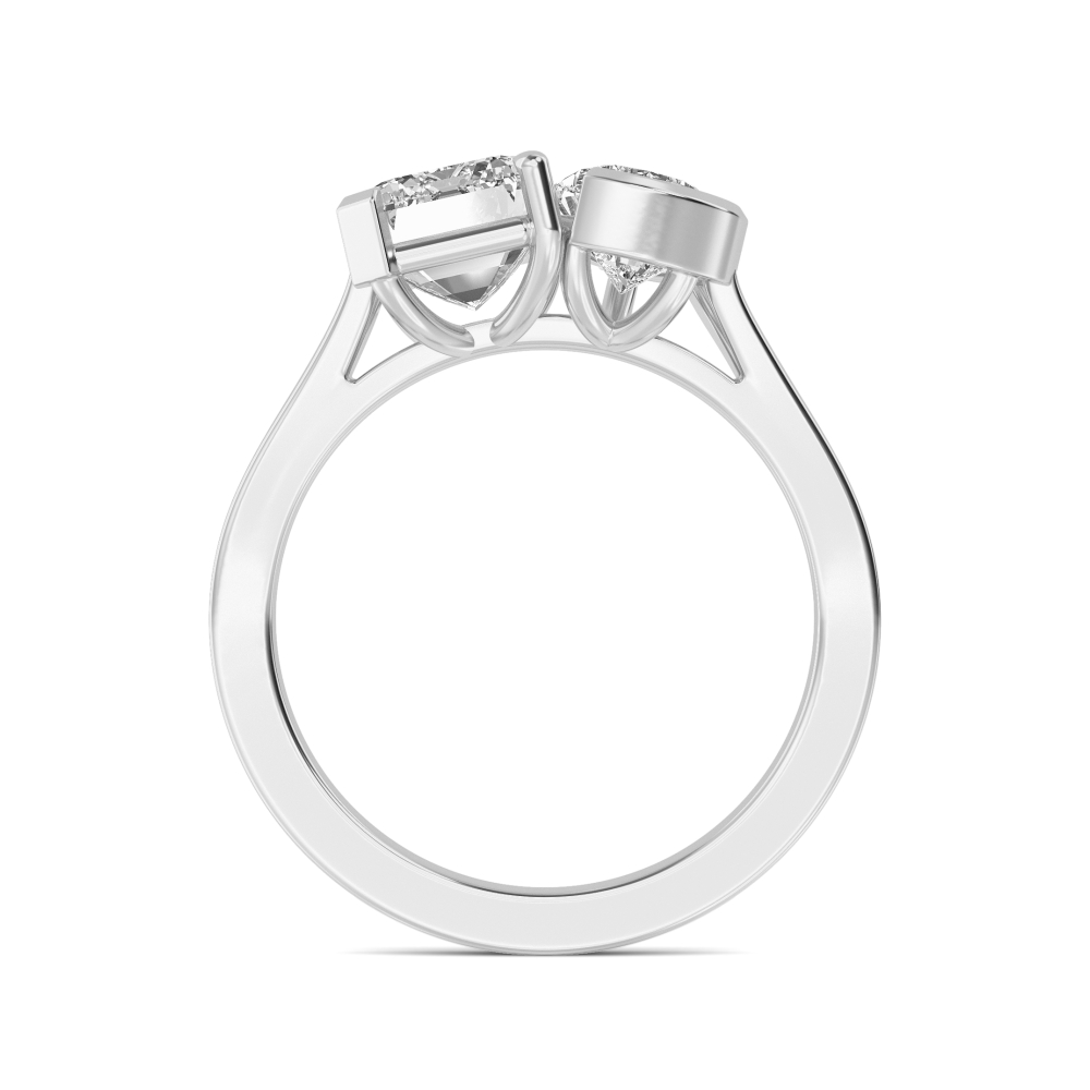 Emerald and Pear Toi Et Moi Ring