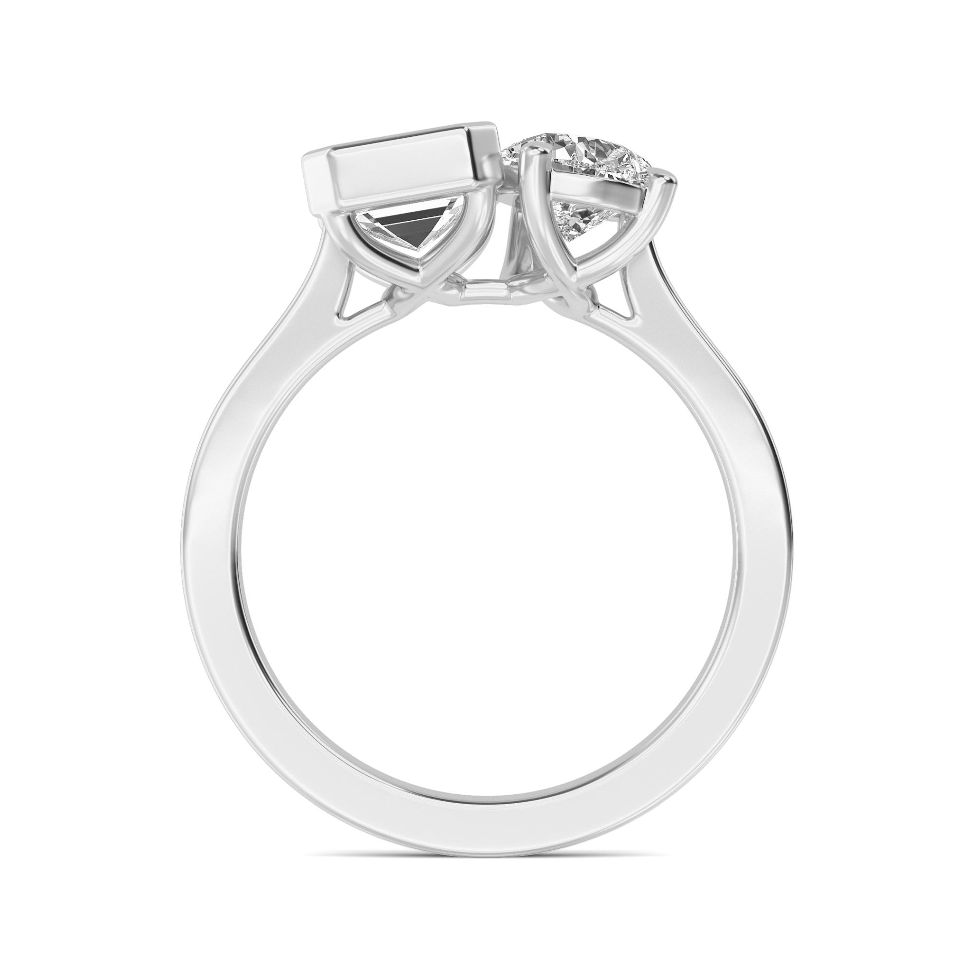 Emerald and Pear Toi Et Moi Ring
