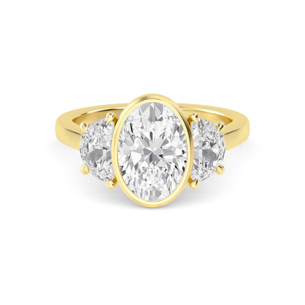 2.03ctw Oval Three Stone Lab-Grown Diamond Engagement Ring