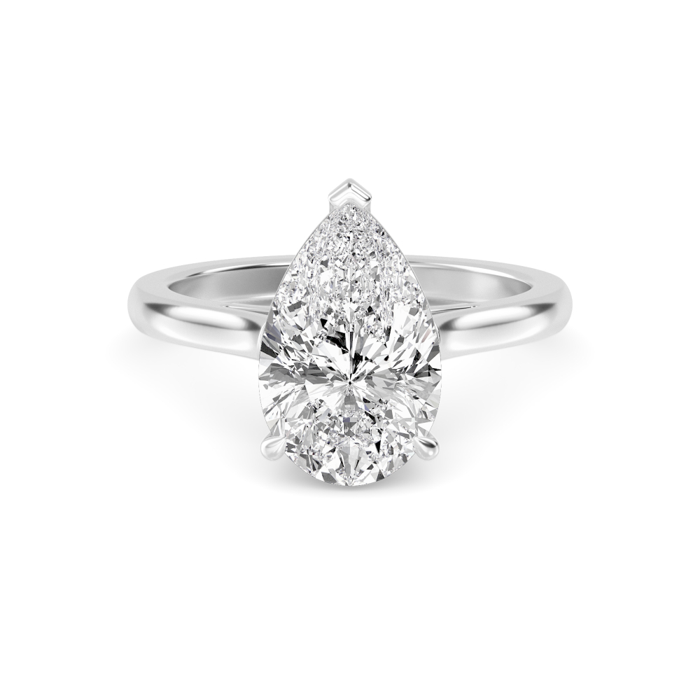 Pear Diamond Solitaire Ring