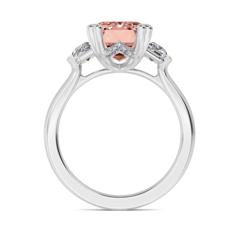 Pink Emerald-Cut Lab Diamond Ring
