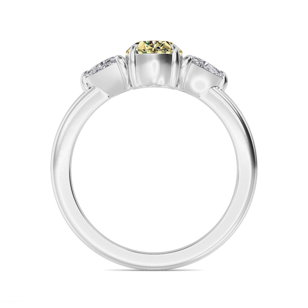Yellow Oval Diamond Trinity Ring