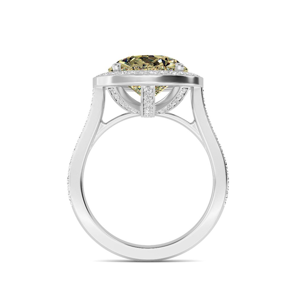 Yellow Pear Diamond Halo Ring