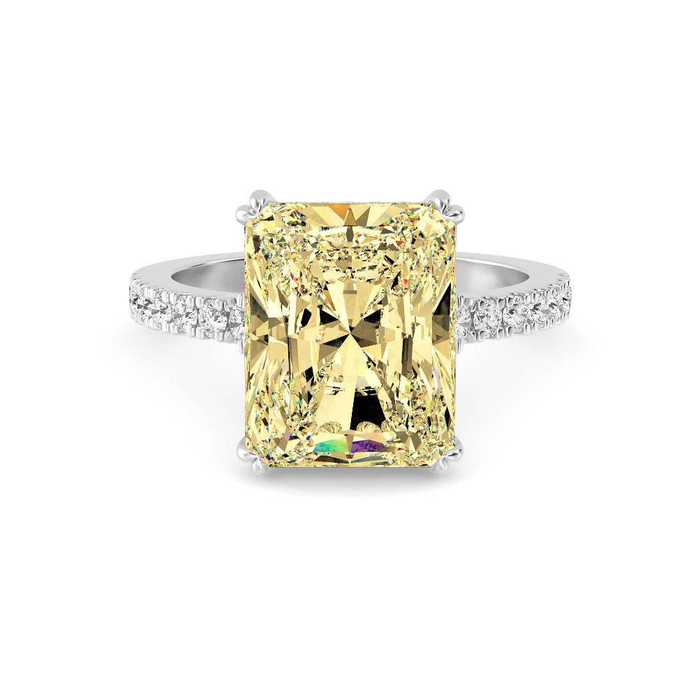 6 Carat Yellow Radiant Diamond Ring