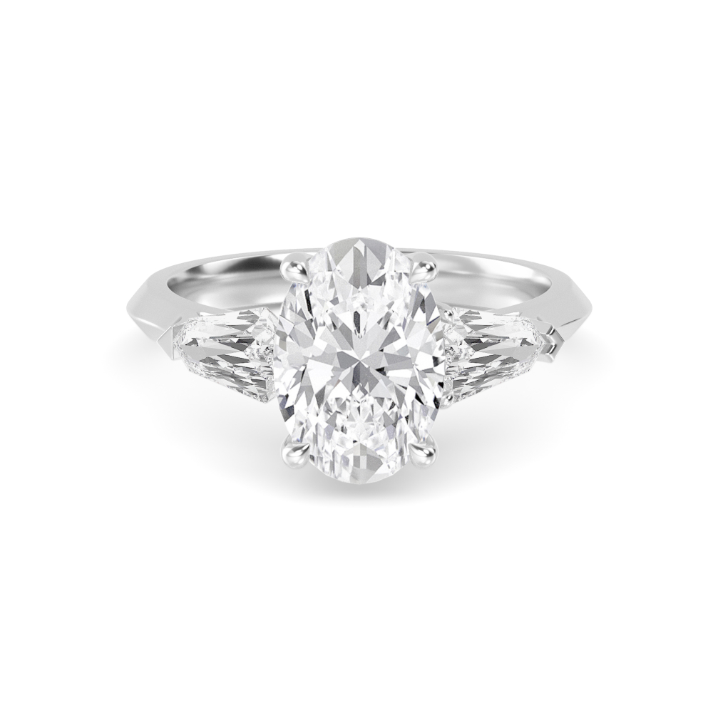 4.89ctw Oval Three Stone Lab-Grown Diamond Engagement Ring
