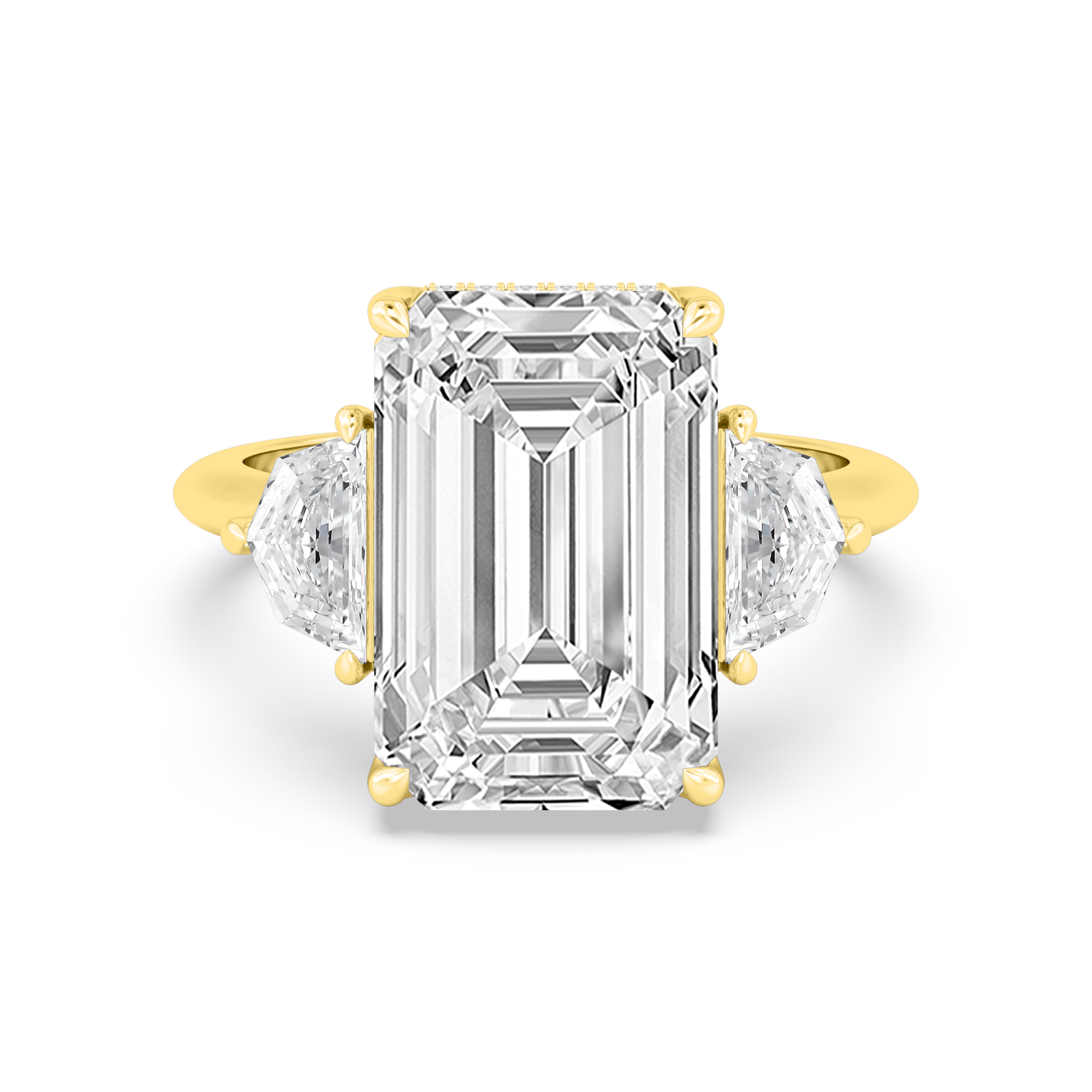 9.1ctw Radiant Three Stone Lab-Grown Diamond Engagement Ring